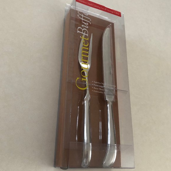 Gourmet Buffet™ Stainless Steel Carving Set and Wooden Storage Chest - Picture 5 of 9